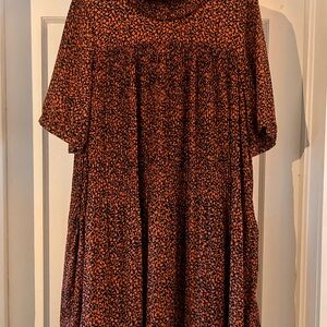 Elegant Orange Patterned Dress